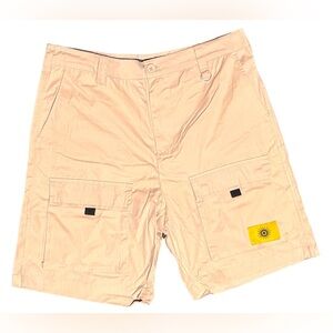 Forever 21 Men’s☀️NWT☀️Sun Patch Graphic Taupe Cargo Shorts Stretch Khaki